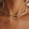 Wholesale Women's Light Luxury Heartshaped Titanium Steel Cuban Chain Necklace With Diamond Treatment