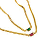Wholesale Women's Light Luxury Heartshaped Titanium Steel Cuban Chain Necklace With Diamond Treatment
