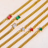 Wholesale Women's Light Luxury Heartshaped Titanium Steel Cuban Chain Necklace With Diamond Treatment