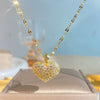 Wholesale Women's Light Luxury Heartshaped Titanium Steel Necklace Inlaid With Zircon