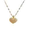 Wholesale Women's Light Luxury Heartshaped Titanium Steel Necklace Inlaid With Zircon
