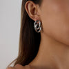 Wholesale Women's Light Luxury High End Circle Earrings In Stainless Steel With Geometric Pattern And Electroplating
