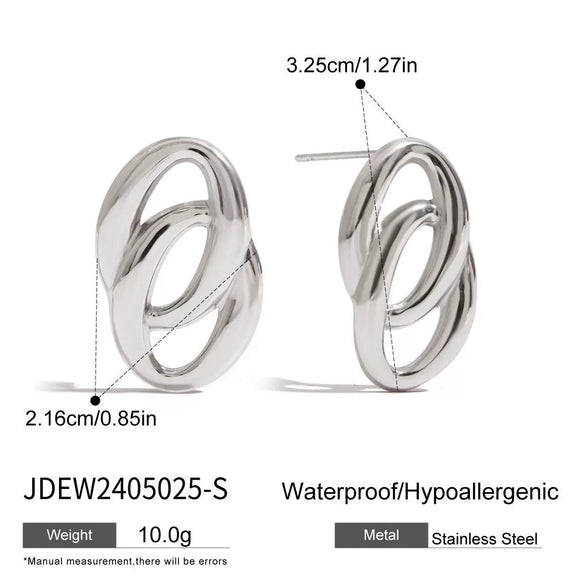 Wholesale Women's Light Luxury High End Circle Earrings In Stainless Steel With Geometric Pattern And Electroplating