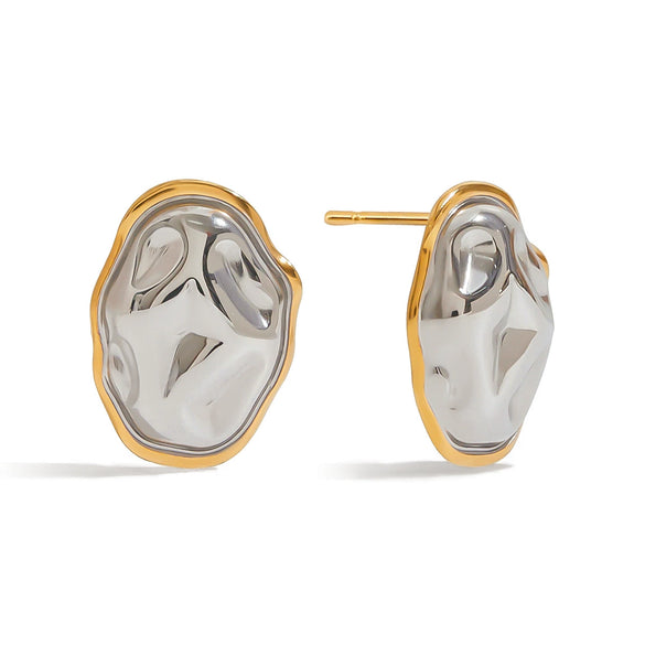 Wholesale Women's Light Luxury High End Color Matching Earrings In Geometric Shape Made Of Stainless Steel With Electroplating