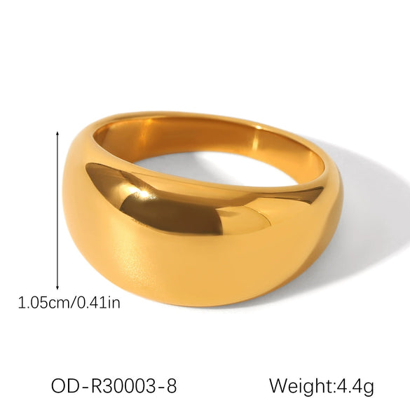 Wholesale Women's Light Luxury High End Geometric Stainless Steel Ring With Pvd Vacuum Plating