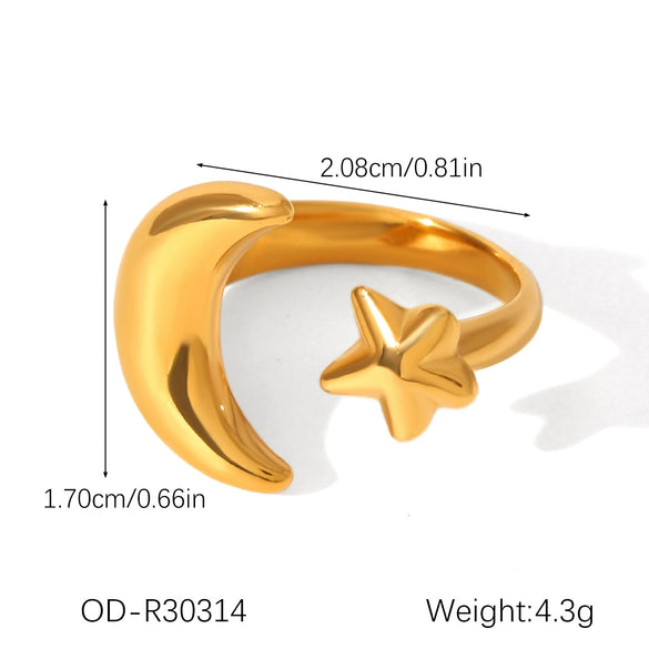 Wholesale Women's Light Luxury High End Geometric Stainless Steel Ring With Pvd Vacuum Plating
