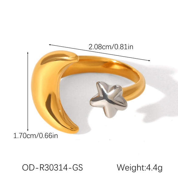 Wholesale Women's Light Luxury High End Geometric Stainless Steel Ring With Pvd Vacuum Plating