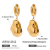 Wholesale Women's Light Luxury High End Stainless Steel Earrings With Geometric Shape And Pearl Electroplated
