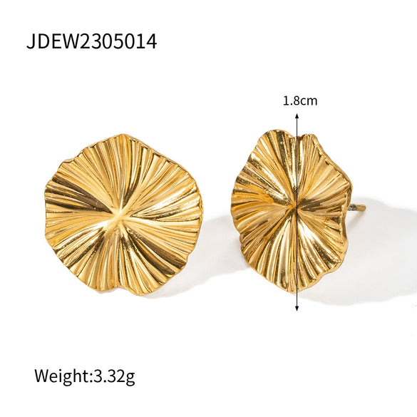 Wholesale Women's Light Luxury High End Stainless Steel Earrings With Geometric Shape And Pearl Electroplated