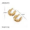Wholesale Women's Light Luxury High End Stainless Steel Earrings With Geometric Shape And Pearl Electroplated
