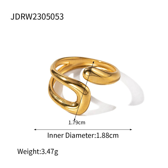 Wholesale Women's Light Luxury High End Titanium Steel Ring With Geometric Design And Electroplating Treatment