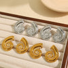 Wholesale Women's Light Luxury Highend Conch 316L Stainless Steel Electroplated Earrings