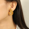 Wholesale Women's Light Luxury Highend Conch 316L Stainless Steel Electroplated Earrings
