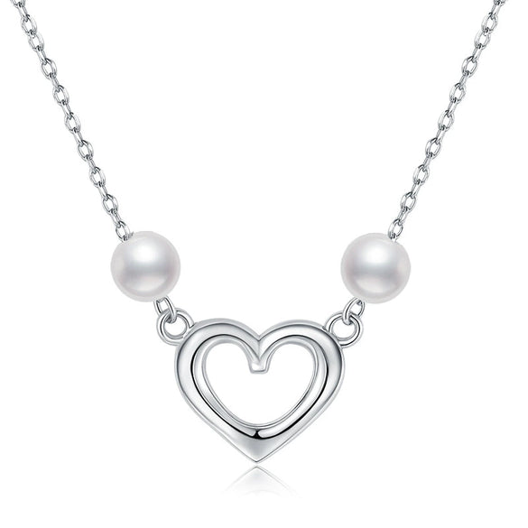 Wholesale Women's Light Luxury Highend S925 Sterling Silver Irregular Heartshaped Geometric Design Clavicle Necklace