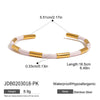 Wholesale Women's Light Luxury Highend Stainless Steel Bracelet With Amethyst Pearl Geometric Pattern Electroplated
