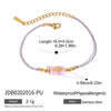 Wholesale Women's Light Luxury Highend Stainless Steel Bracelet With Amethyst Pearl Geometric Pattern Electroplated