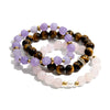 Wholesale Women's Light Luxury Highend Stainless Steel Bracelet With Amethyst Pearl Geometric Pattern Electroplated