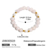 Wholesale Women's Light Luxury Highend Stainless Steel Bracelet With Amethyst Pearl Geometric Pattern Electroplated