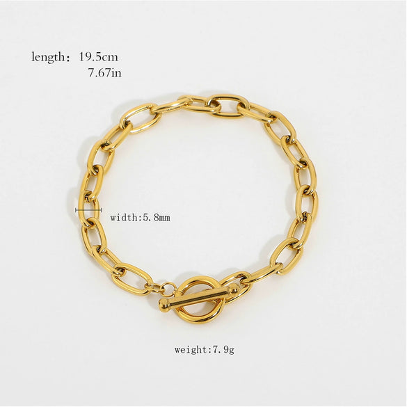 Wholesale Women's Light Luxury Highend Stainless Steel Bracelet With Amethyst Pearl Geometric Pattern Electroplated