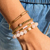 Wholesale Women's Light Luxury Highend Stainless Steel Bracelet With Amethyst Pearl Geometric Pattern Electroplated
