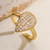 Wholesale Women's Light Luxury Highgrade Copper Geometric Opening Ring With Micropaved Zircon