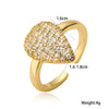 Wholesale Women's Light Luxury Highgrade Copper Geometric Opening Ring With Micropaved Zircon