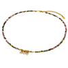 Wholesale Women's Light Luxury Ins Style Natural Tourmaline And Stainless Steel Geometric Beaded Stacked Necklace With Electroplating
