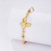 Wholesale Women's Light Luxury Insect Shaped 24K Gold Vacuum Plated Stainless Steel Bracelet