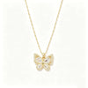 Wholesale Women's Light Luxury Insect Shaped Titanium Steel And Copper Necklace Inlaid With Zircon And Zirconia In Water Wave Chain Style