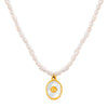 Wholesale Women's Light Luxury Jewelry 316L Stainless Steel Necklace With Freshwater Pearl Beaded White Shellfish Design And Geometric Pattern