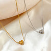 Wholesale Women's Light Luxury 18K Gold Electroplated Heart Shape Stainless Steel And Titanium Steel Pendant Clavicle Necklace