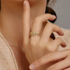 Wholesale Women's Light Luxury Letter Zircon Inlay S925 Sterling Silver Ring With Electroplating