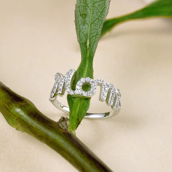 Wholesale Women's Light Luxury Letter Zircon Inlay S925 Sterling Silver Ring With Electroplating