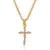 Wholesale Women's Light Luxury Mini Geometric Cross Micropaved Zircon Copper Pendant With 18K Gold Plated O Word Chain Highend Jewelry