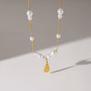 Wholesale Women's Light Luxury Minimalist Drop Shape Ushaped Stainless Steel Electroplated Snake Bone Chain Necklace Pendant