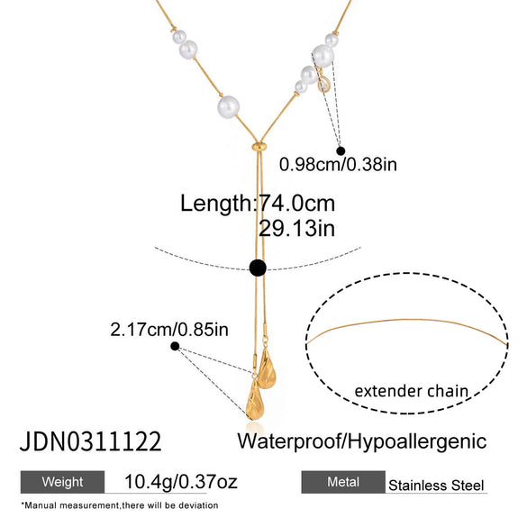 Wholesale Women's Light Luxury Minimalist Dropshaped Electroplated Stainless Steel Snake Bone Chain Necklace