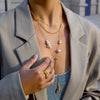 Wholesale Women's Light Luxury Minimalist Dropshaped Electroplated Stainless Steel Snake Bone Chain Necklace