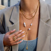 Wholesale Women's Light Luxury Minimalist Dropshaped Electroplated Stainless Steel Snake Bone Chain Necklace