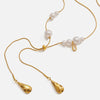 Wholesale Women's Light Luxury Minimalist Dropshaped Electroplated Stainless Steel Snake Bone Chain Necklace