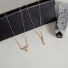 Wholesale Women's Light Luxury Minimalist Electroplated Stainless Steel Zircon Drop Shape Pendant Necklace With Oshaped Chain
