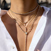 Wholesale Women's Light Luxury Minimalist Electroplated Stainless Steel Zircon Drop Shape Pendant Necklace With Oshaped Chain
