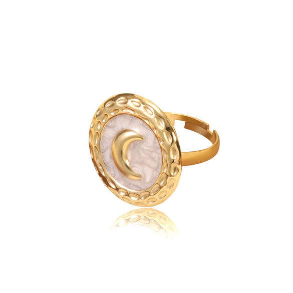 Wholesale Women's Light Luxury Minimalist Geometric Dripping Oil Stainless Steel Ring