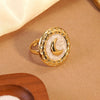 Wholesale Women's Light Luxury Minimalist Geometric Dripping Oil Stainless Steel Ring