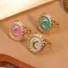 Wholesale Women's Light Luxury Minimalist Geometric Dripping Oil Stainless Steel Ring