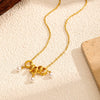 Wholesale Women's Light Luxury Minimalist Geometric Pearl Pendant Necklace With Vacuum Real Gold Plating In Pvd Furnace Made Of Titanium Steel And Stainless Steel