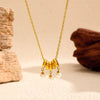 Wholesale Women's Light Luxury Minimalist Geometric Pearl Pendant Necklace With Vacuum Real Gold Plating In Pvd Furnace Made Of Titanium Steel And Stainless Steel
