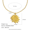 Wholesale Women's Light Luxury Minimalist Geometric Stainless Steel Electroplated Gold Fingerprint Sun Pendant Necklace