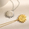 Wholesale Women's Light Luxury Minimalist Geometric Stainless Steel Electroplated Gold Fingerprint Sun Pendant Necklace