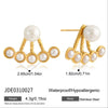 Wholesale Women's Light Luxury Minimalist Geometric Stainless Steel 18K Gold Electroplated Fanshaped Earrings