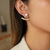 Wholesale Women's Light Luxury Minimalist Geometric Stainless Steel 18K Gold Electroplated Fanshaped Earrings